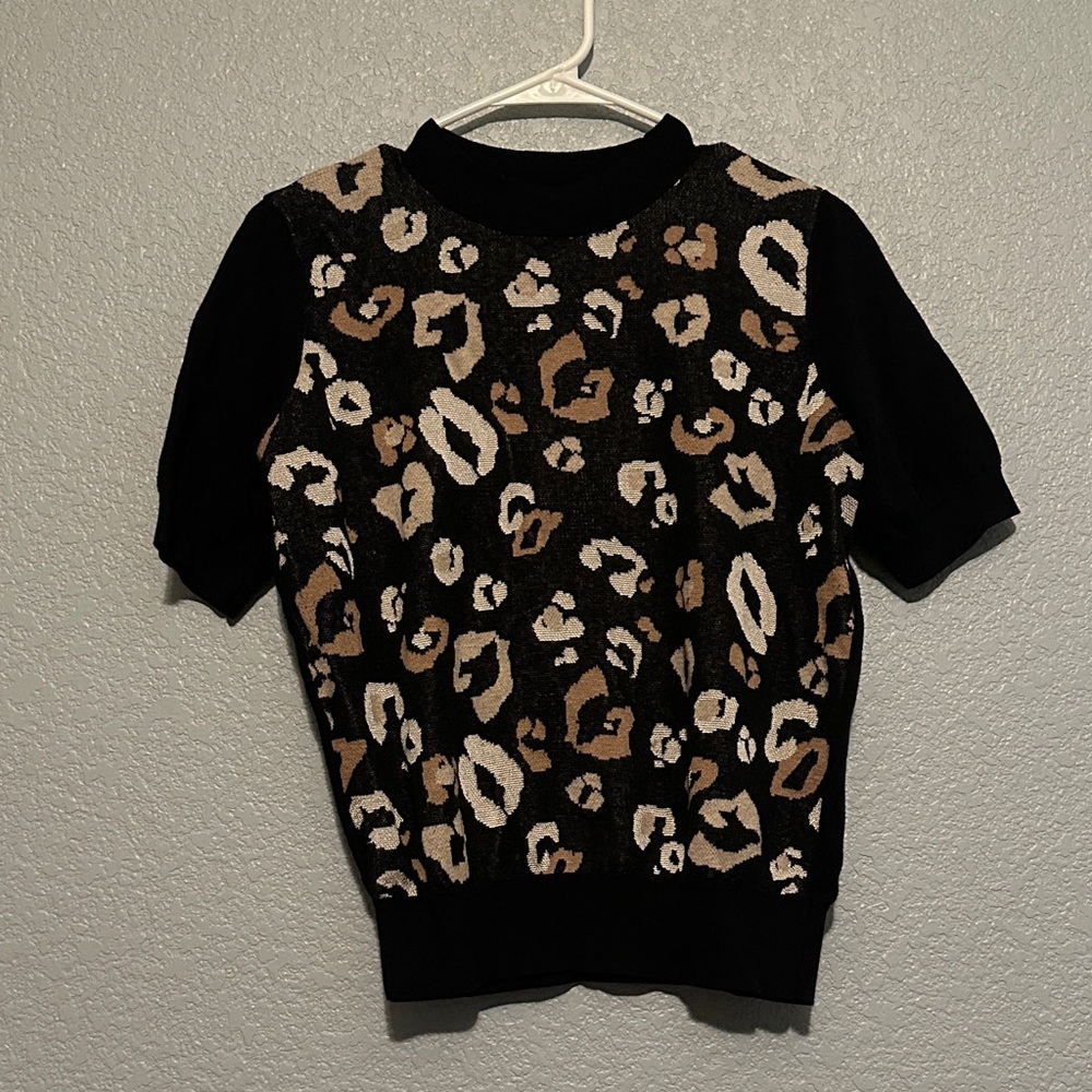 Ann Taylor Cheetah Sweater Top